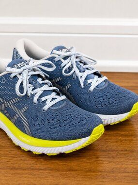 ASICS Gel Cumulus 22 Women's Running Shoes Blue Yellow Size 11 Athletic Sneakers